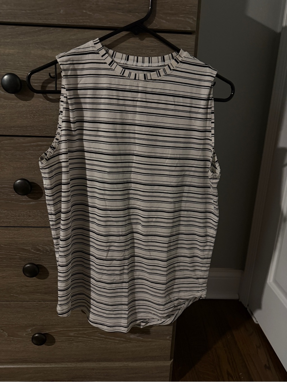 lululemon athletica Striped Sleeveless Crew Tank - White and Black